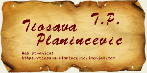 Tiosava Planinčević vizit kartica
